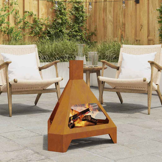 vidaXL Fire Pit Brown 50 x 43 x 52 cm Weathering steel