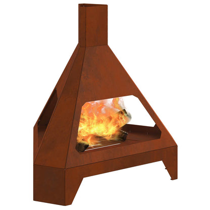 vidaXL Fire Pit Brown 50 x 43 x 52 cm Weathering Steel