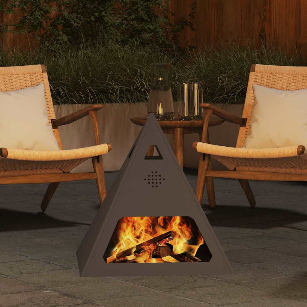 vidaXL Fire Pit Black 50 x 50 x 51 cm Cold-rolled steel