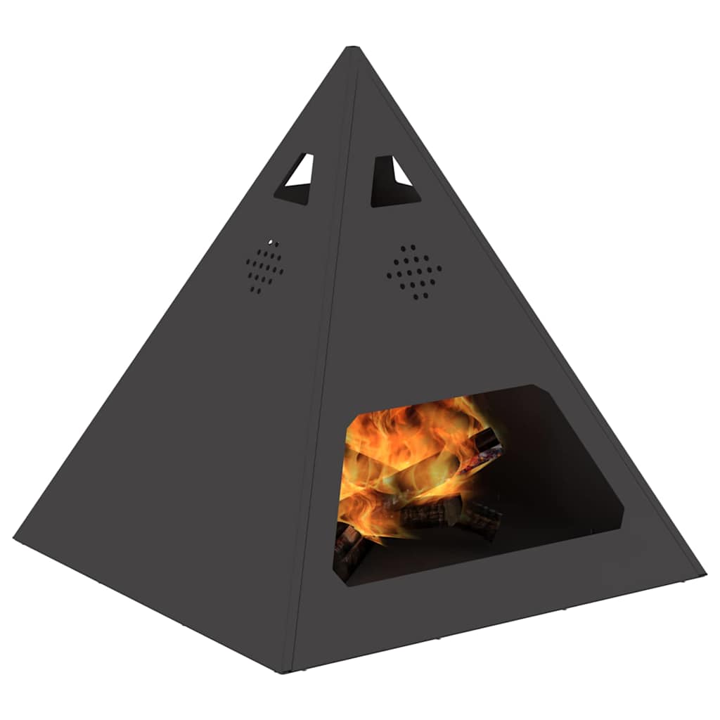 vidaXL Fire Pit Black 50 x 50 x 51 cm Cold-rolled steel