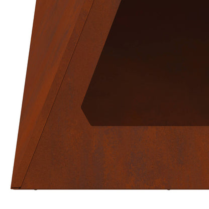 vidaXL Fire Pit Brown 50 x 50 x 51 cm Weathering Steel