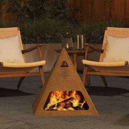 vidaXL Fire Pit Brown 50 x 50 x 51 cm Weathering steel