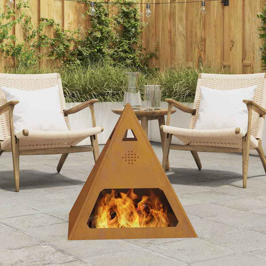 vidaXL Fire Pit Brown 50 x 50 x 51 cm Weathering steel