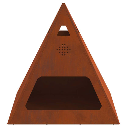 vidaXL Fire Pit Brown 50 x 50 x 51 cm Weathering Steel