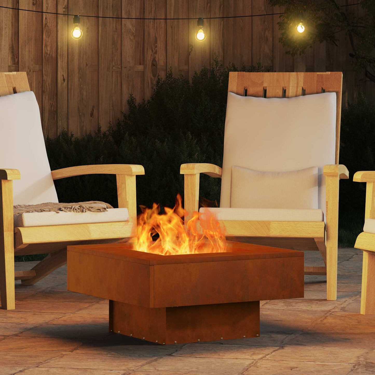 vidaXL Fire Pit Brown 60 x 60 x 30 cm Weathering Steel