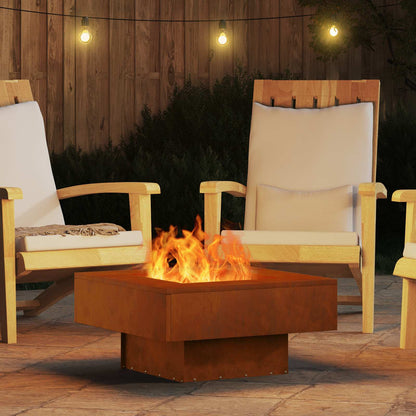vidaXL Fire Pit Brown 60 x 60 x 30 cm Weathering Steel