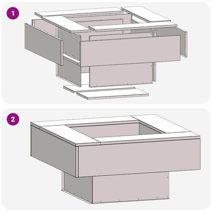 vidaXL Fire Pit Black 80 x 80 x 40 cm Steel