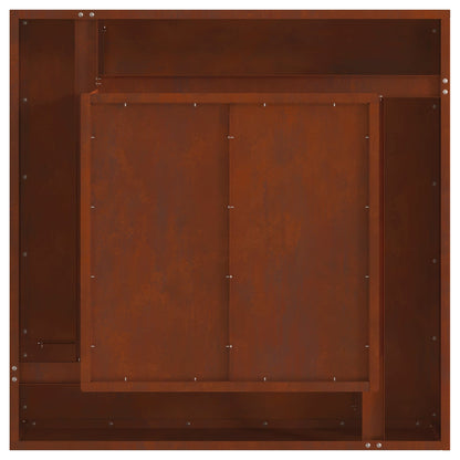 vidaXL Fire Pit Brown 80 x 80 x 40 cm Weathering Steel