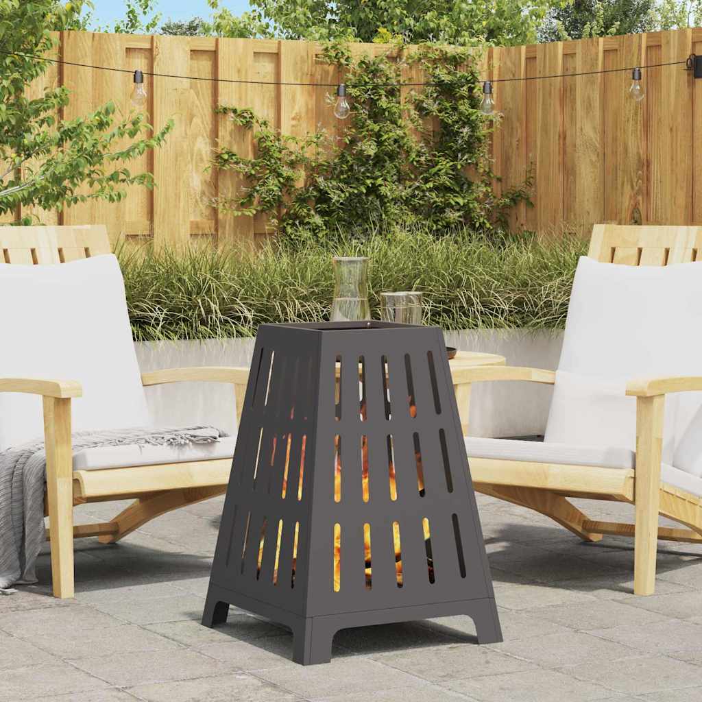 vidaXL Fire Bowl Black 50 x 50 x 70 cm Weathering Steel