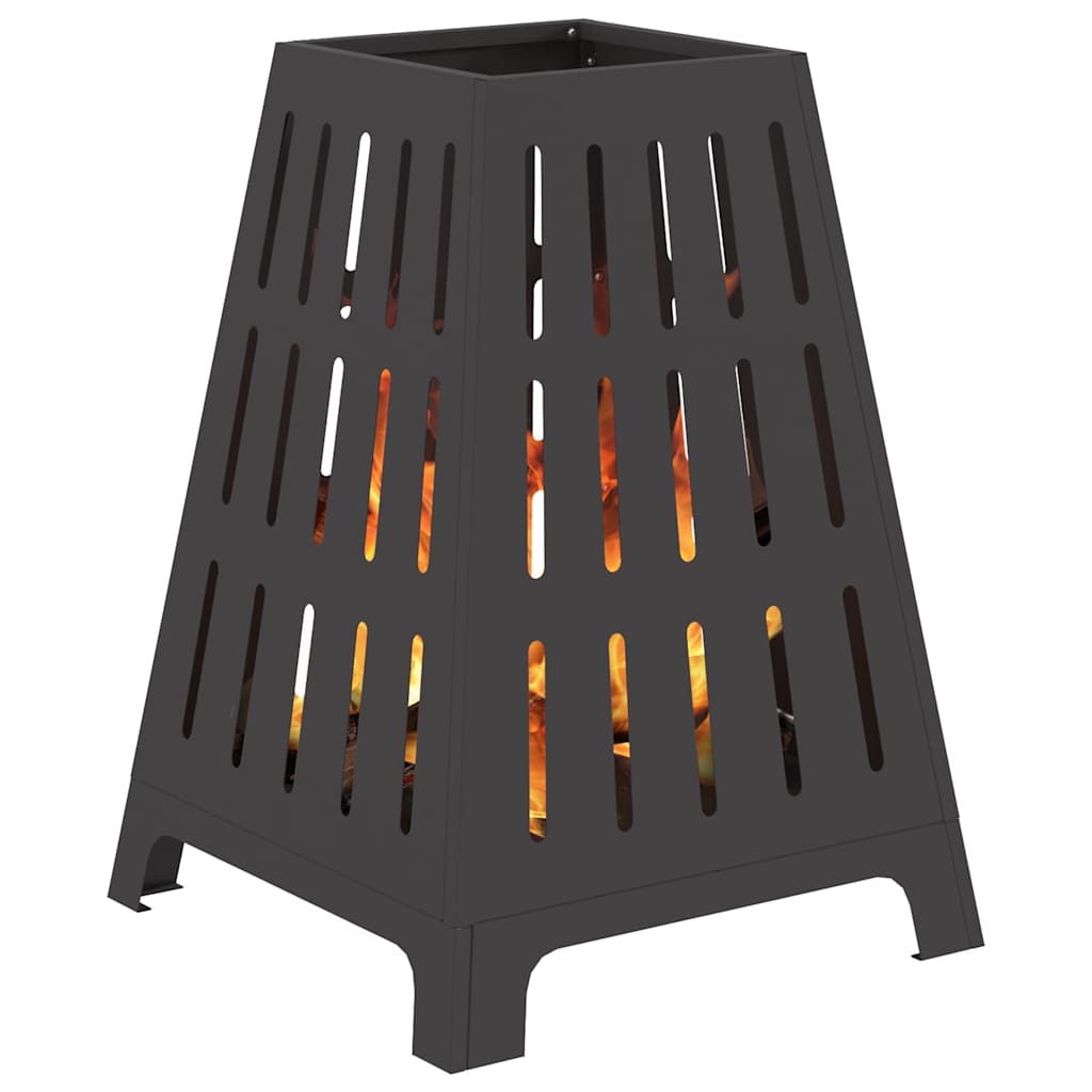 vidaXL Fire Bowl Black 50 x 50 x 70 cm Weathering Steel
