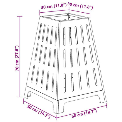 vidaXL Fire Pit Black 50 x 50 x 70 cm Cold-rolled steel