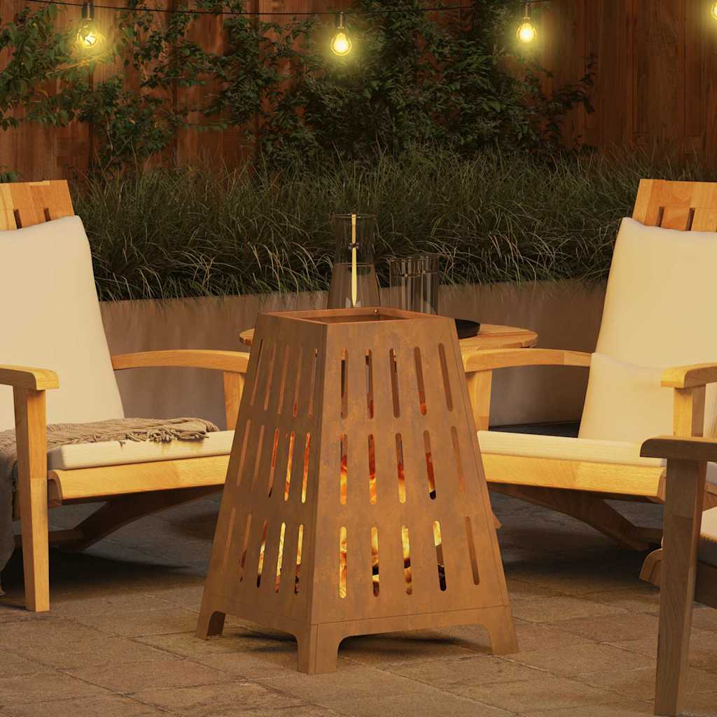 vidaXL Fire Pit Brown 50 x 50 x 70 cm Weathering steel