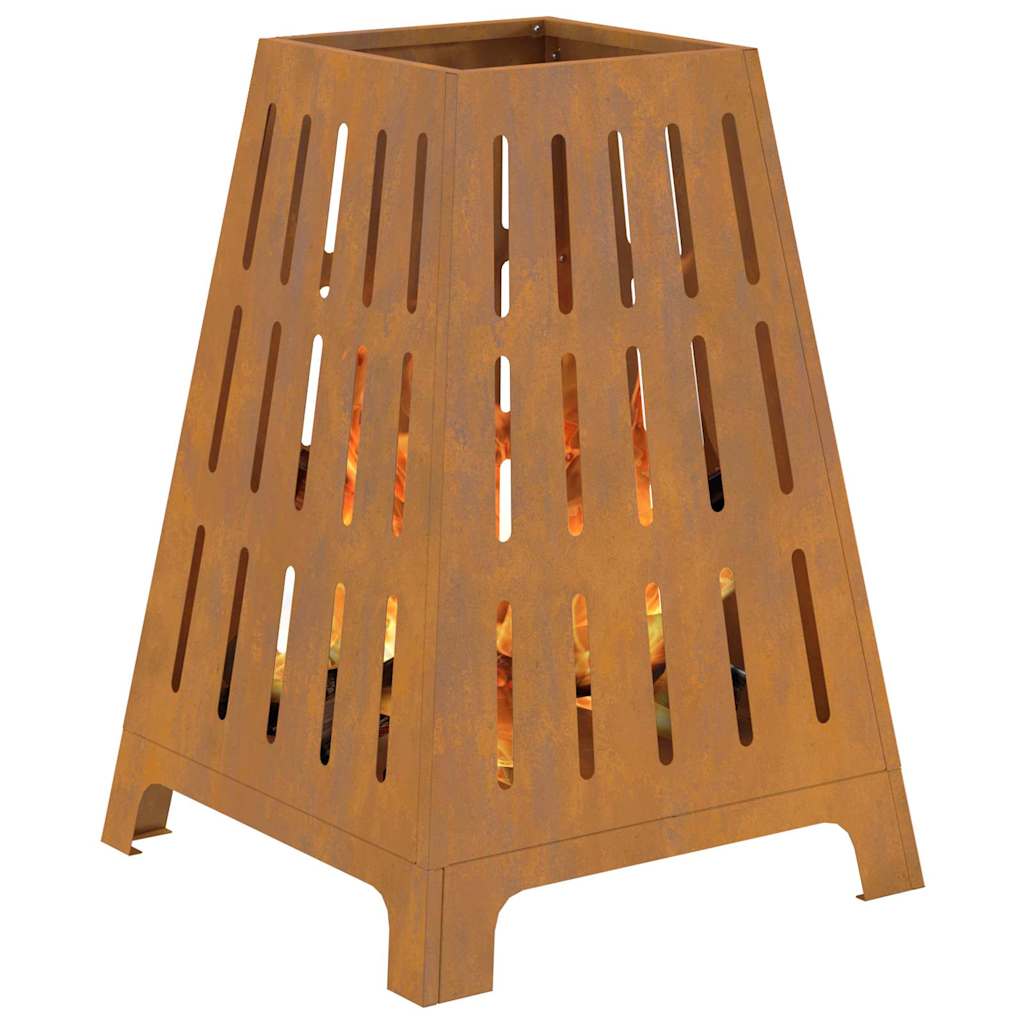 vidaXL Fire Pit Brown 50 x 50 x 70 cm Weathering steel