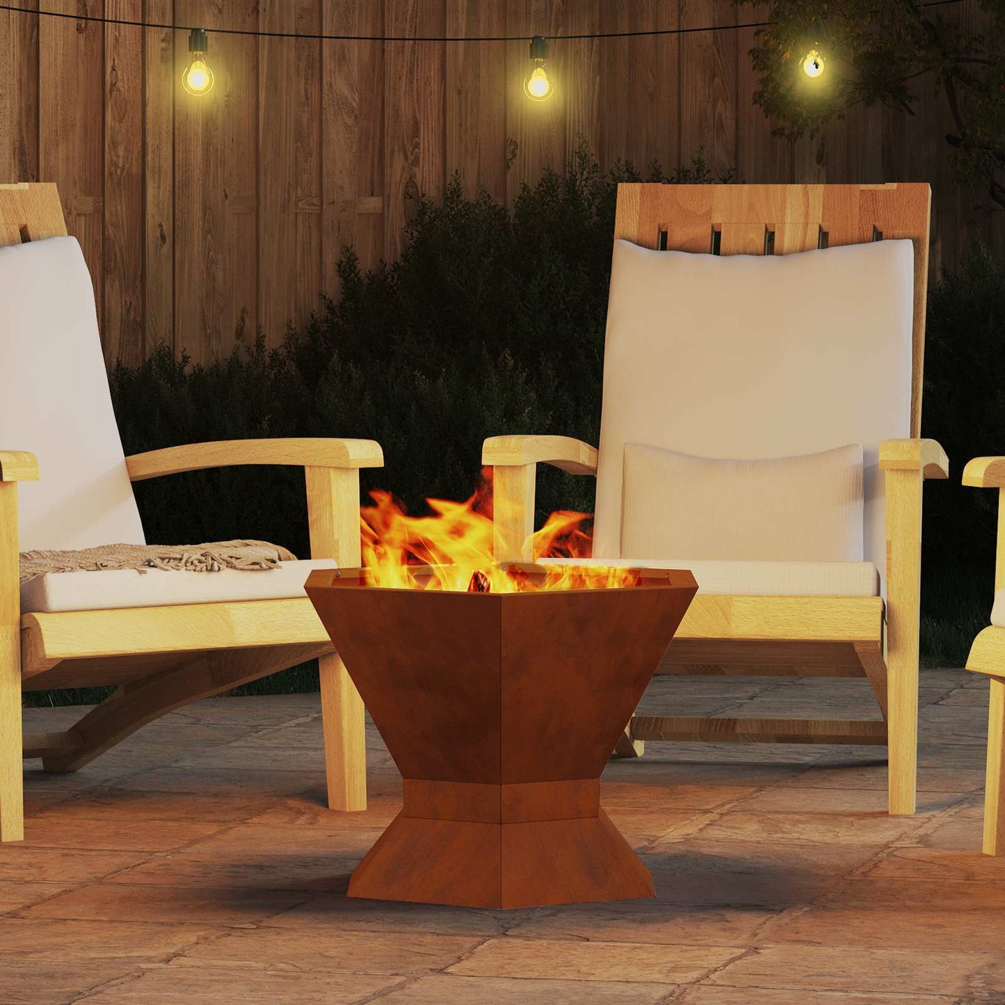 vidaXL Fire Pit Brown 50 x 50 x 40 cm Weathering Steel