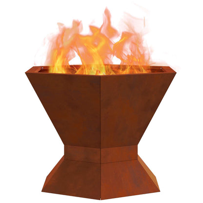 vidaXL Fire Pit Brown 50 x 50 x 40 cm Weathering Steel
