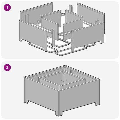 vidaXL Fire Pit Black 60 x 60 x 30 cm Cold-rolled steel