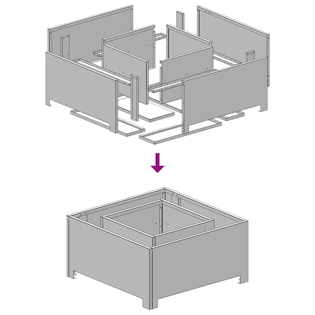 vidaXL Fire Pit Brown 60 x 60 x 30 cm Weathering steel