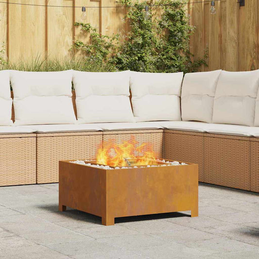 vidaXL Fire Pit Brown 60 x 60 x 30 cm Weathering steel