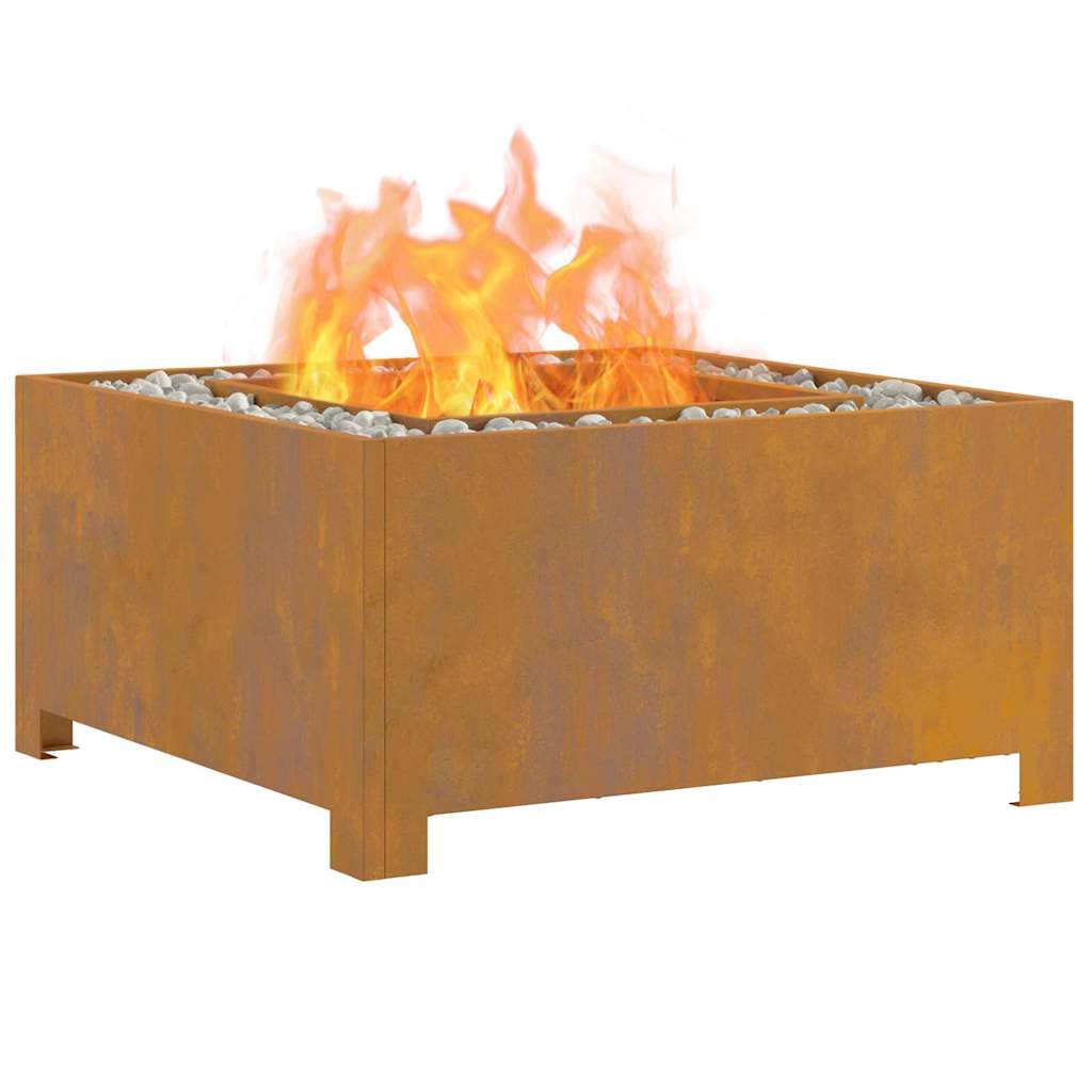 vidaXL Fire Pit Brown 60 x 60 x 30 cm Weathering steel