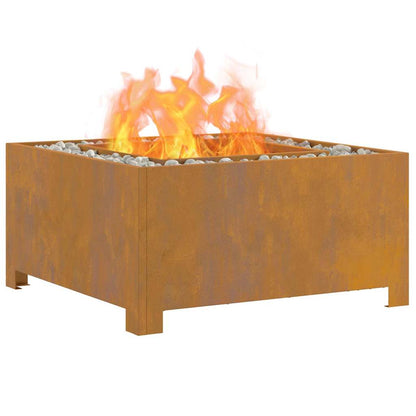 vidaXL Fire Pit Brown 60 x 60 x 30 cm Weathering steel