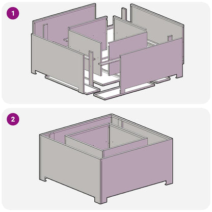vidaXL Fire Pit Black 80 x 80 x 40 cm Cold-rolled steel