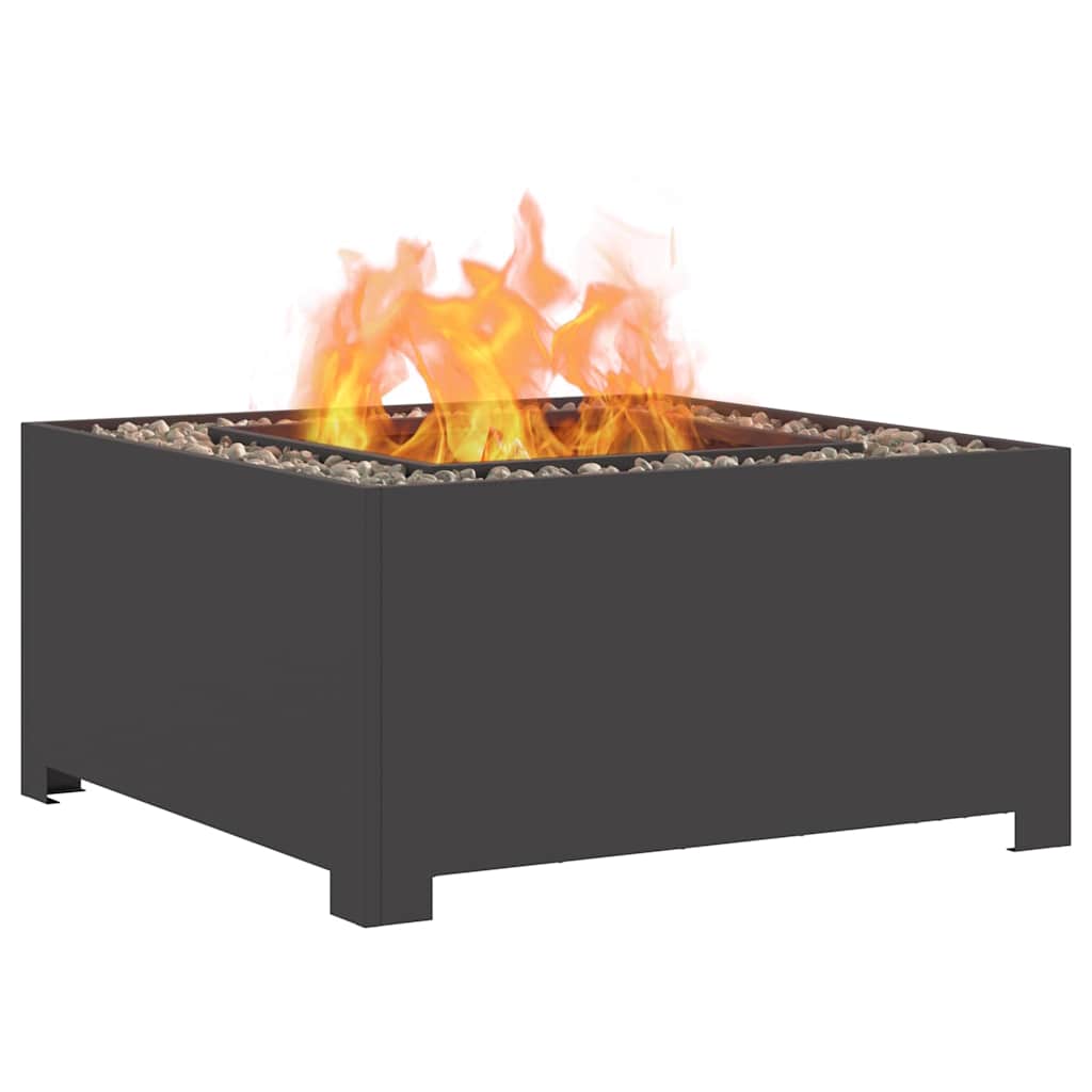 vidaXL Fire Pit Black 80 x 80 x 40 cm Cold-rolled steel