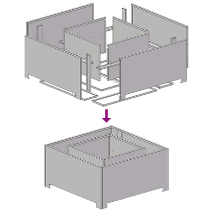 vidaXL Fire Pit Brown 80 x 80 x 40 cm Weathering steel