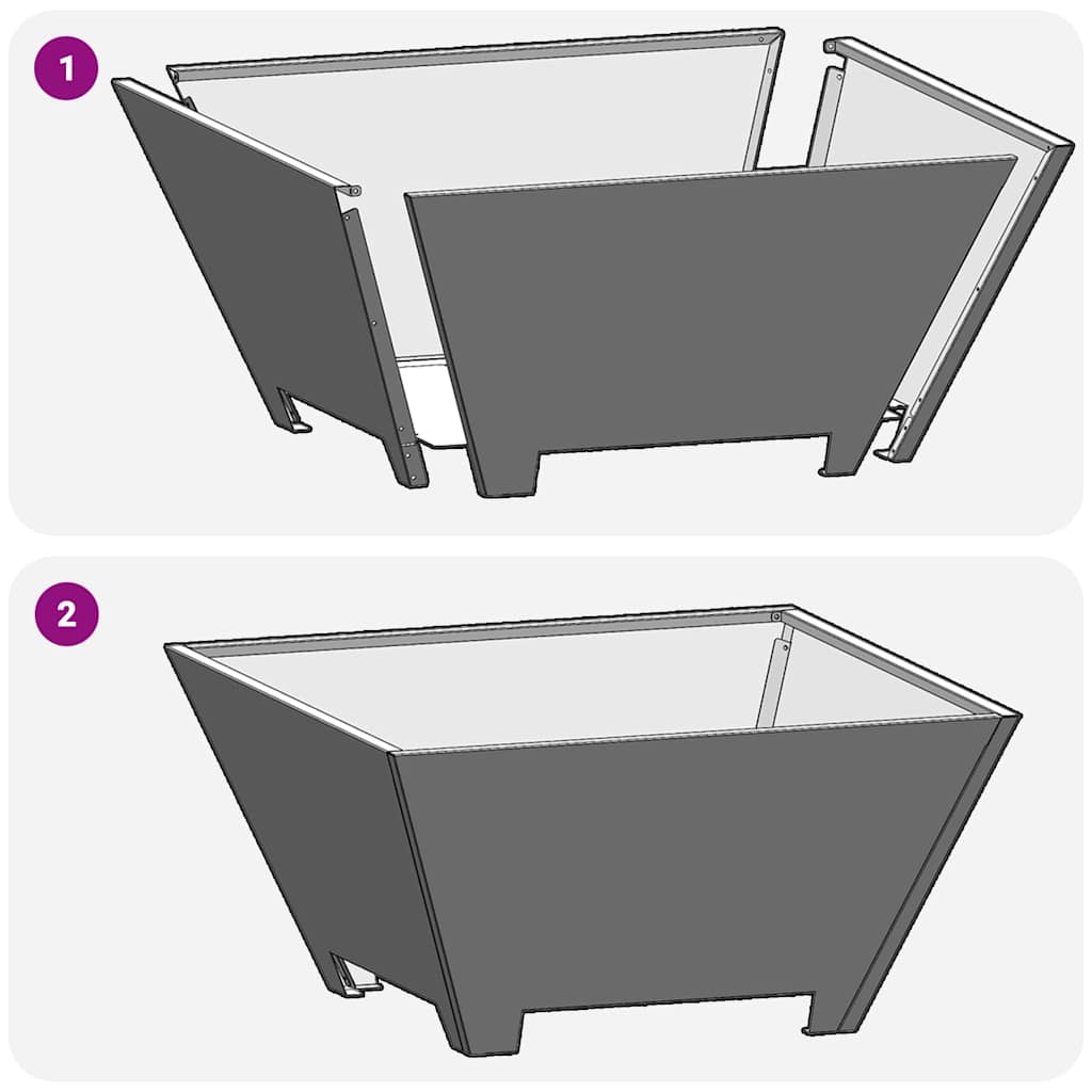 vidaXL Fire Pit Black 60 x 60 x 30 cm Cold-rolled steel