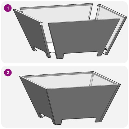 vidaXL Fire Pit Black 60 x 60 x 30 cm Cold-rolled steel