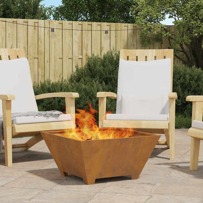 vidaXL Fire Pit Brown 60 x 60 x 30 cm Weathering steel