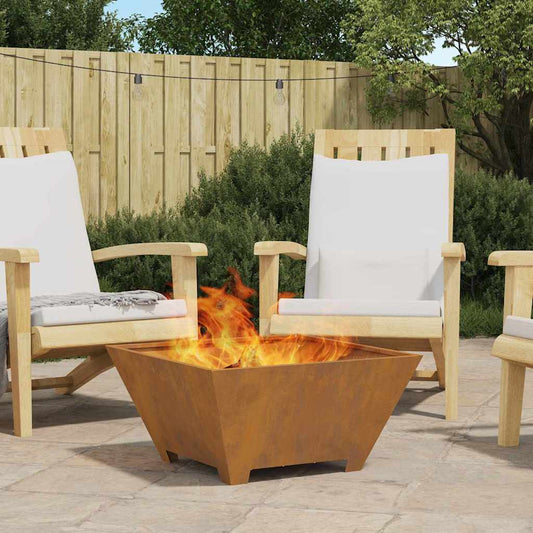 vidaXL Fire Pit Brown 60 x 60 x 30 cm Weathering steel