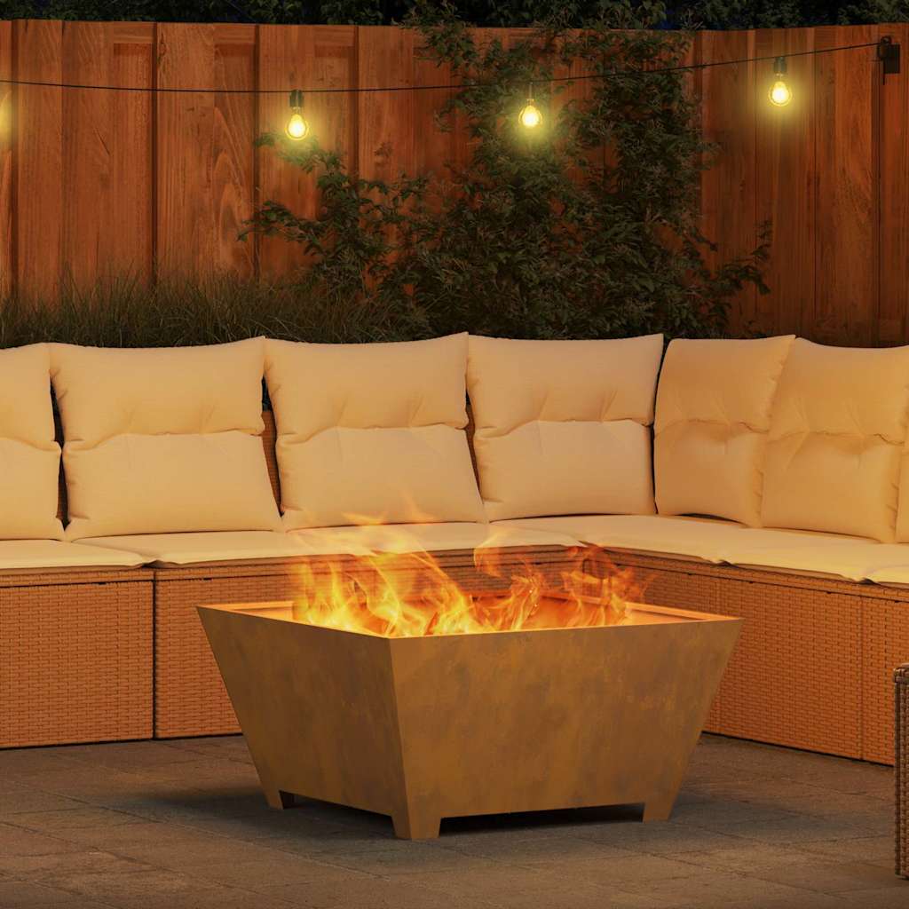 vidaXL Fire Pit Brown 80 x 80 x 40 cm Weathering steel