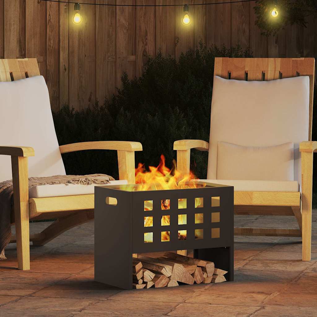 vidaXL Fire Pit Black 50 x 30 x 40 cm Steel