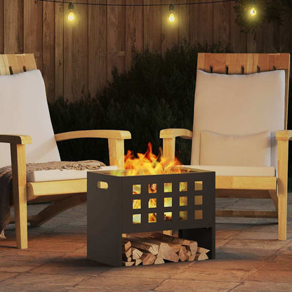 vidaXL Fire Pit Black 50 x 30 x 40 cm Steel