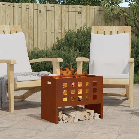 vidaXL Fire Pit Brown 50 x 30 x 40 cm Steel