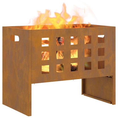 vidaXL Fire Pit Brown 50 x 30 x 40 cm Weathering steel