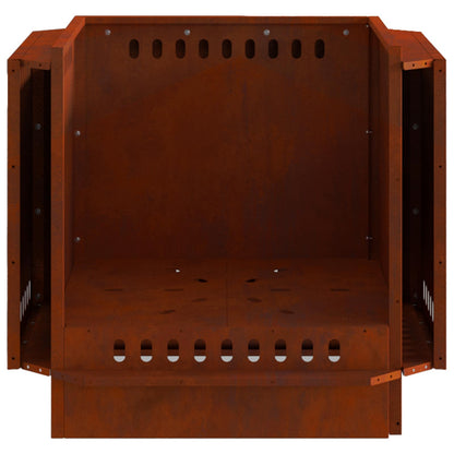 vidaXL Smokeless Fire Pit Brown 58 x 58 x 51 cm Weathering Steel