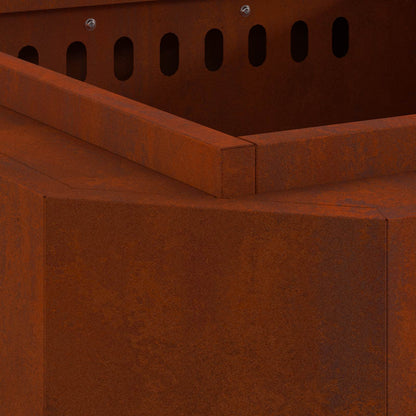 vidaXL Smokeless Fire Bowl Rusty 48 x 48 x 51 cm Weathering Steel