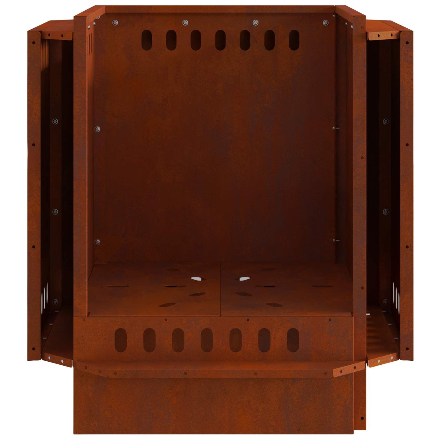 vidaXL Smokeless Fire Bowl Rusty 48 x 48 x 51 cm Weathering Steel