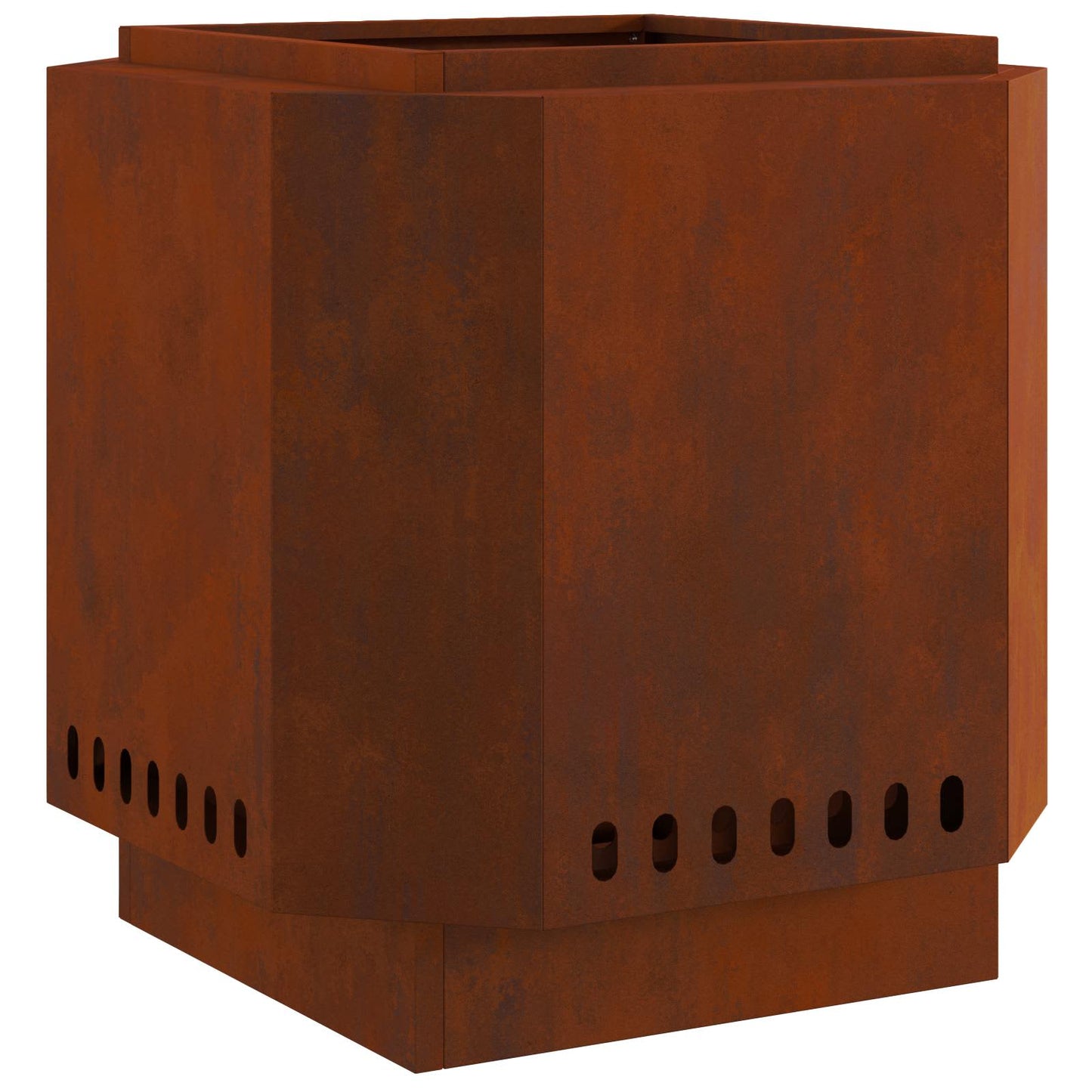 vidaXL Smokeless Fire Bowl Rusty 48 x 48 x 51 cm Weathering Steel
