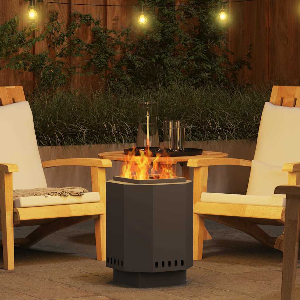 vidaXL Fire Pit Black 38 x 38 x 51 cm Cold-rolled steel