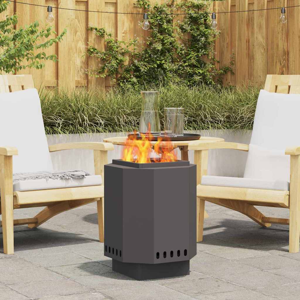 vidaXL Fire Pit Black 38 x 38 x 51 cm Cold-rolled steel