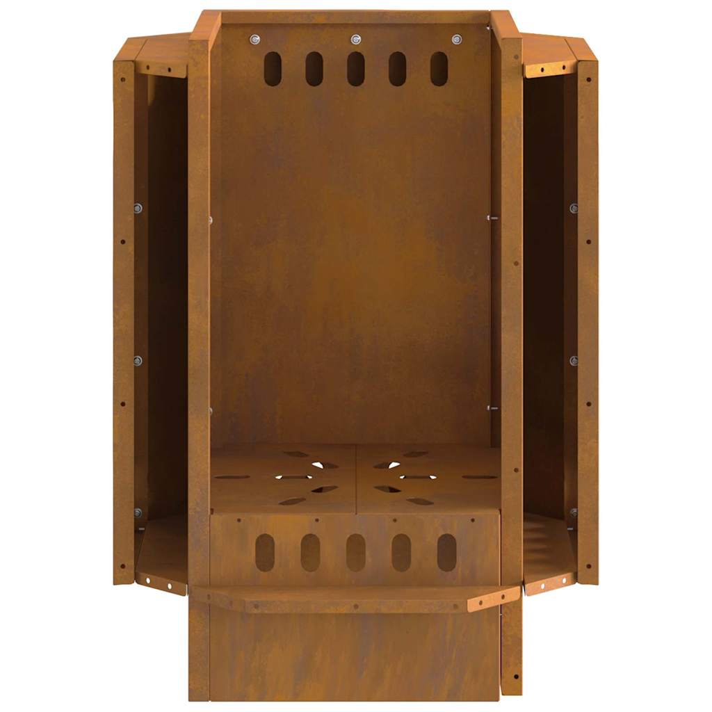 vidaXL Fire Pit Brown 38 x 38 x 51 cm Weathering steel