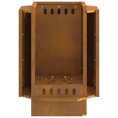 vidaXL Fire Pit Brown 38 x 38 x 51 cm Weathering steel