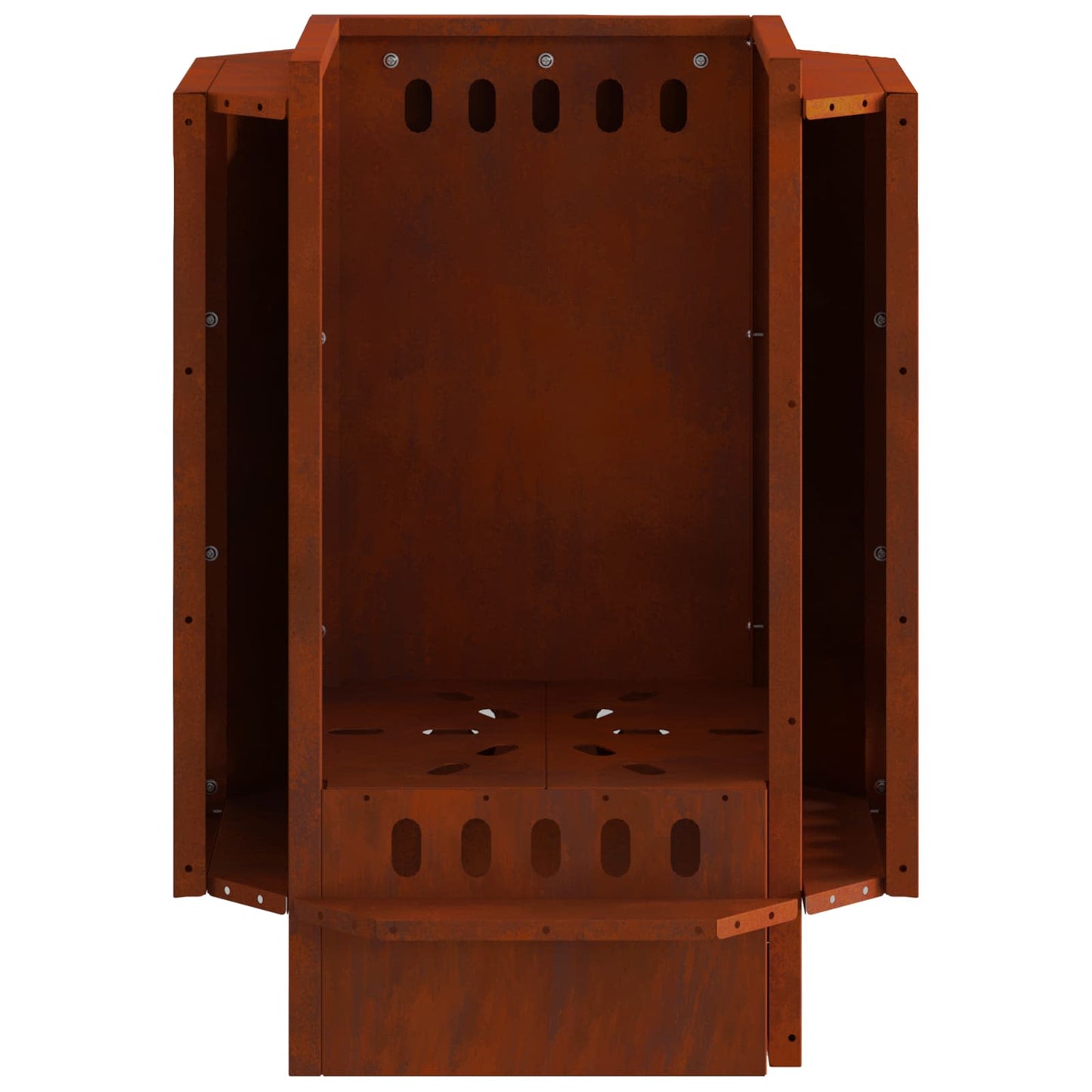 vidaXL Smokeless Fire Pit Brown 38 x 38 x 51 cm Weathering Steel