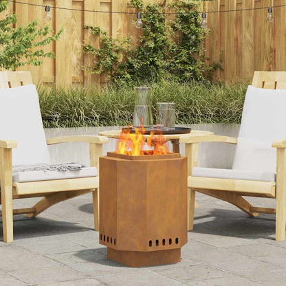 vidaXL Fire Pit Brown 38 x 38 x 51 cm Weathering steel