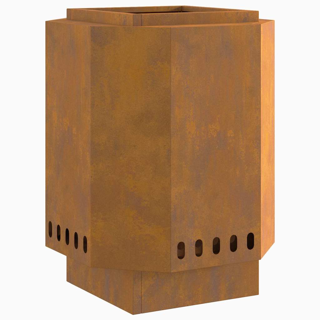 vidaXL Fire Pit Brown 38 x 38 x 51 cm Weathering steel
