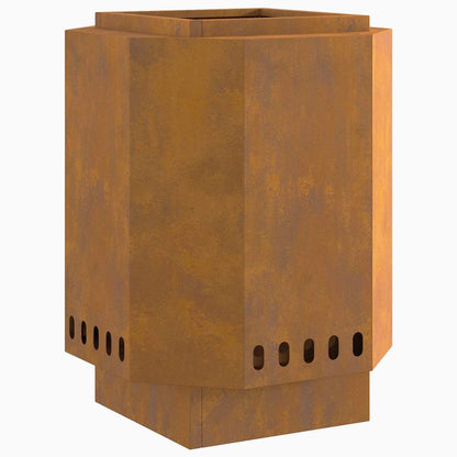 vidaXL Fire Pit Brown 38 x 38 x 51 cm Weathering steel