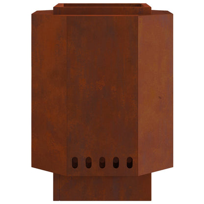 vidaXL Smokeless Fire Pit Brown 38 x 38 x 51 cm Weathering Steel