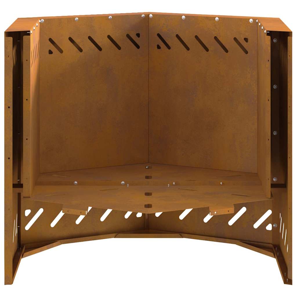 vidaXL Fire Pit Brown 58 x 58 x 51 cm Weathering steel